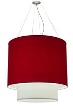 2nd Avenue Designs White 170480 - 34"W Cilindro Two Tier Textrene Pendant