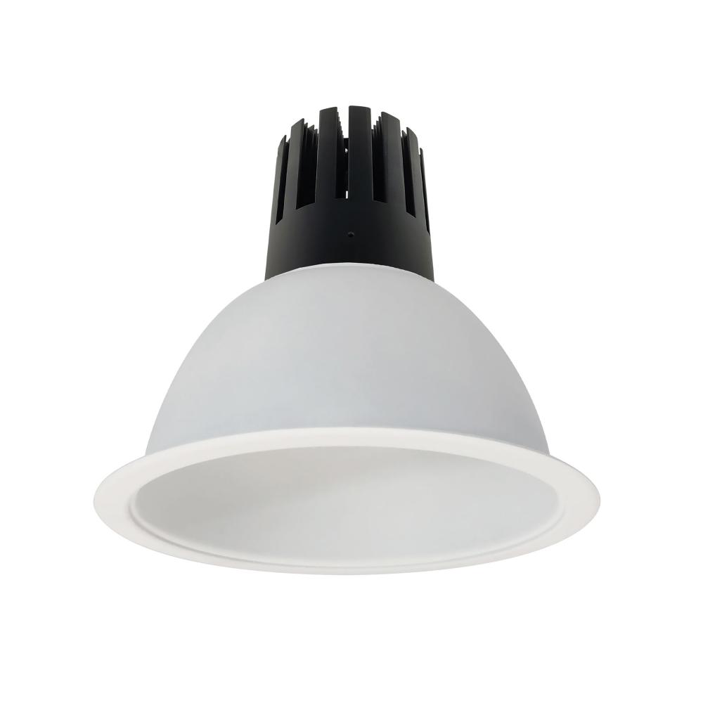 8" Sapphire III Round Open Reflector, 2500lm, 3000K, Flood Optic, Matte Powder White