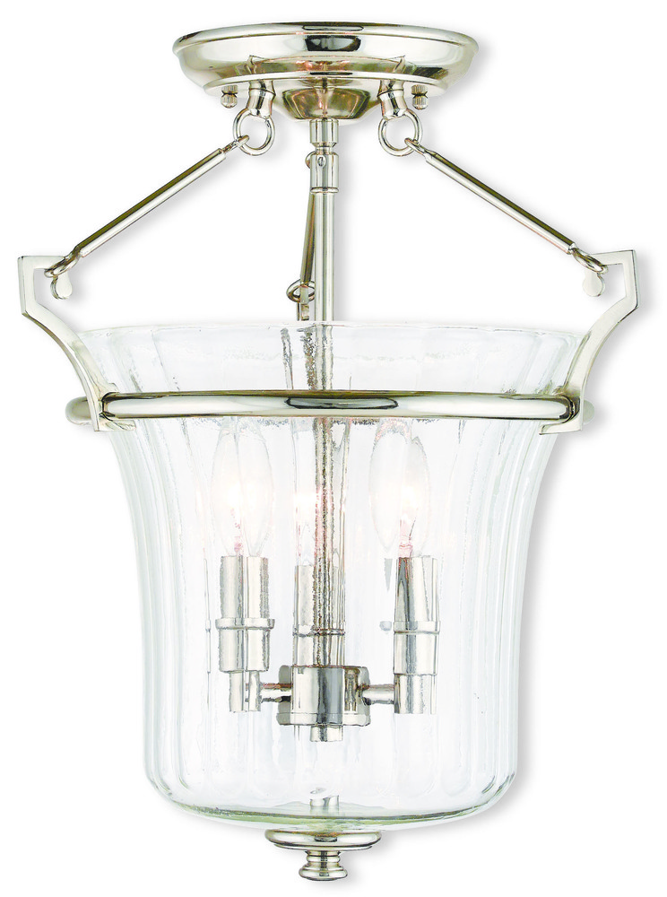 3 Light Polished Nickel Ceiling Mount
