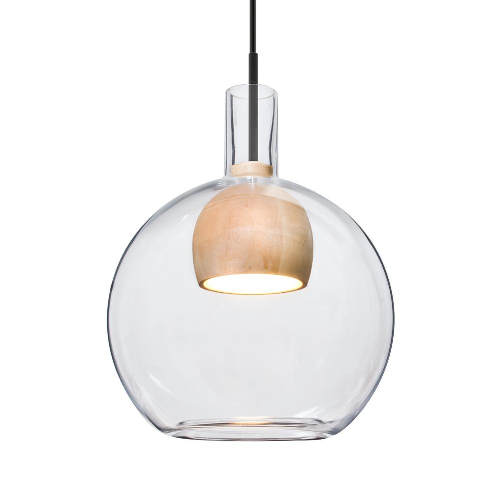 Besa, Benji Cord Pendant For Multiport Canopy, Clear/Natural, Black Finish, 1x9W LED