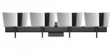 Besa Lighting 4SW-6773MR-LED-BR-SQ - Besa Groove Wall With SQ Canopy 4SW Mirror-Frost Bronze 4x5W LED