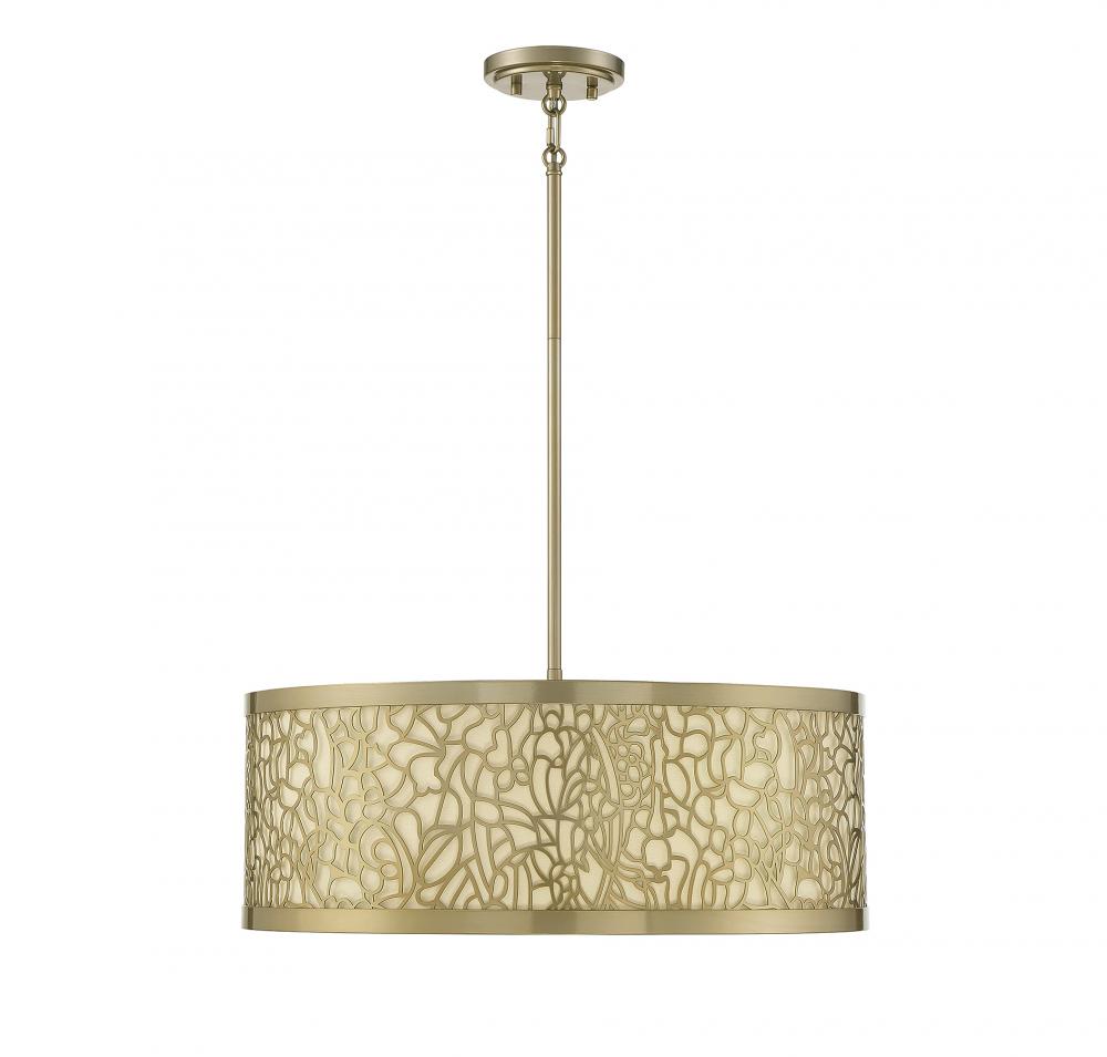New Haven 4-Light Pendant in Burnished Brass