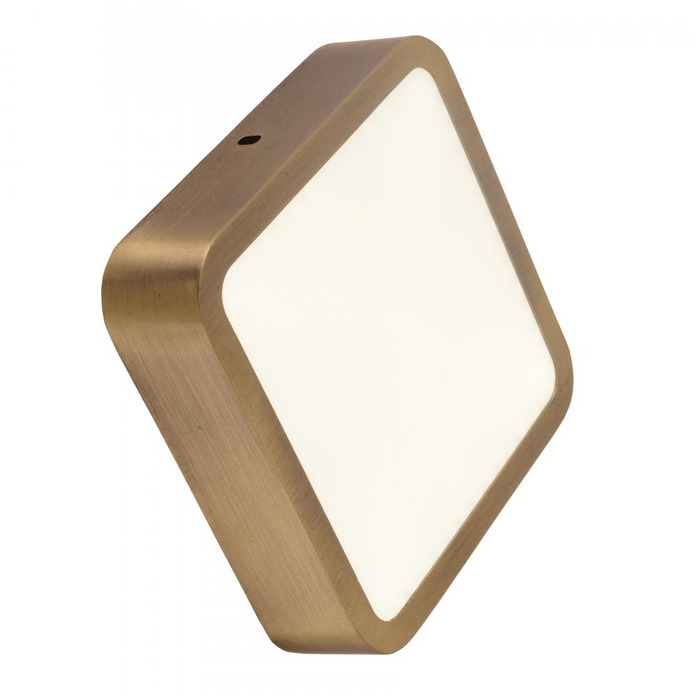 Aperture 12-Watt Bronze Finish Integrated LEd Square Wall Sconce / Ceiling Light 6 in. L x 6 in. W x