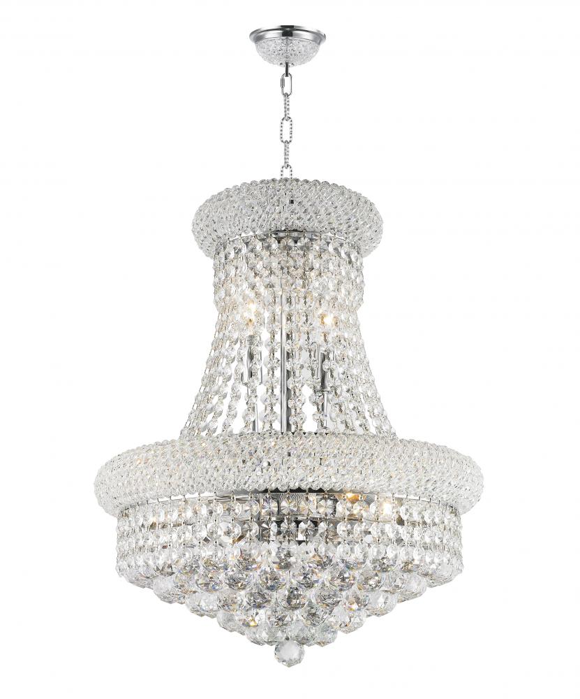 Empire 8-Light Chrome Finish and Clear Crystal Chandelier 16 in. Dia x 20 in. H Round Mini