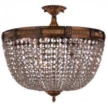 Worldwide Lighting Corp W33354B24-CL - Winchester 4-Light Antique Bronze Finish and Clear Crystal Semi Flush Mount Ceiling Light 24 in. Dia