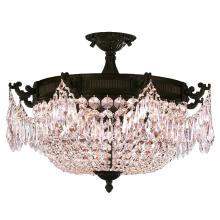 Worldwide Lighting Corp W33354F24-CL - Winchester 4-Light dark Bronze Finish and Clear Crystal Semi Flush Mount Ceiling Light 24 in. Dia x 