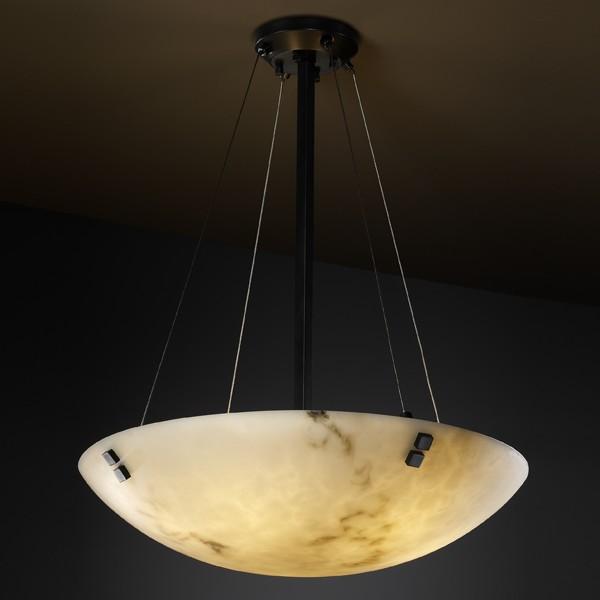 48" Pendant Bowl w/ Concentric Squares Finials