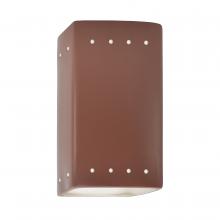 Justice Design Group CER-0925W-CLAY - Small Rectangle w/ Perfs - Open Top & Bottom (Outdoor)