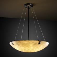 Justice Design Group CLD-9664-35-MBLK-F6-LED-6000 - 36" Pendant Bowl w/ Concentric Circles Finials