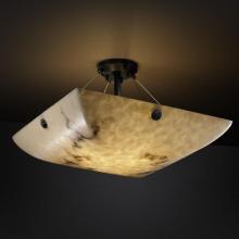 Justice Design Group FAL-9654-25-MBLK-F5-LED-6000 - 36" Semi-Flush Bowl w/ Concentric Squares Finials