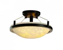 Justice Design Group FSN-9680-35-DROP-DBRZ-LED-2000 - 14" Round Semi-Flush Bowl w/ Ring