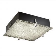 Justice Design Group GLA-5557-LACE-NCKL-LED-3000 - Clips 16" Square Flush-Mount