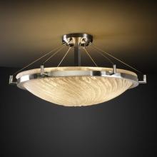 Justice Design Group GLA-9682-35-WHTW-NCKL-LED-5000 - 24" Round Semi-Flush Bowl w/ Ring