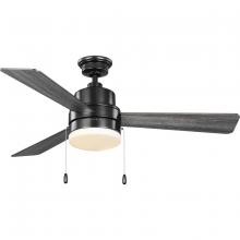 Progress P250076-31M-WB - Trevina V 52" 3-Blade Indoor Matte Black ENERGY STAR Modern Ceiling Fan with Light Kit and White