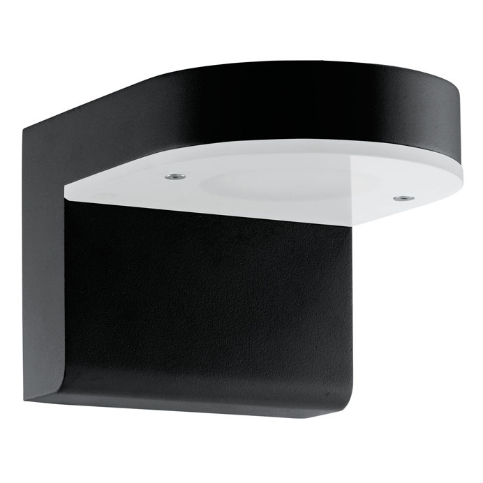 1 LT LED Outdoor Wall Light w/ Matte Black Finish & Satin Glass Shade