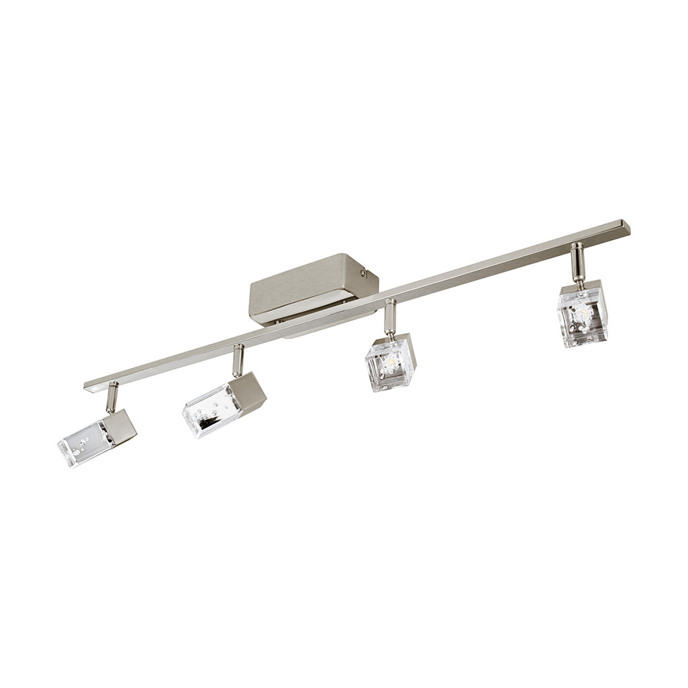 4 LT Integrated LED Fixed Track Light w/ Matte Nickel Finish & Clear Adjustable Lamp Heads