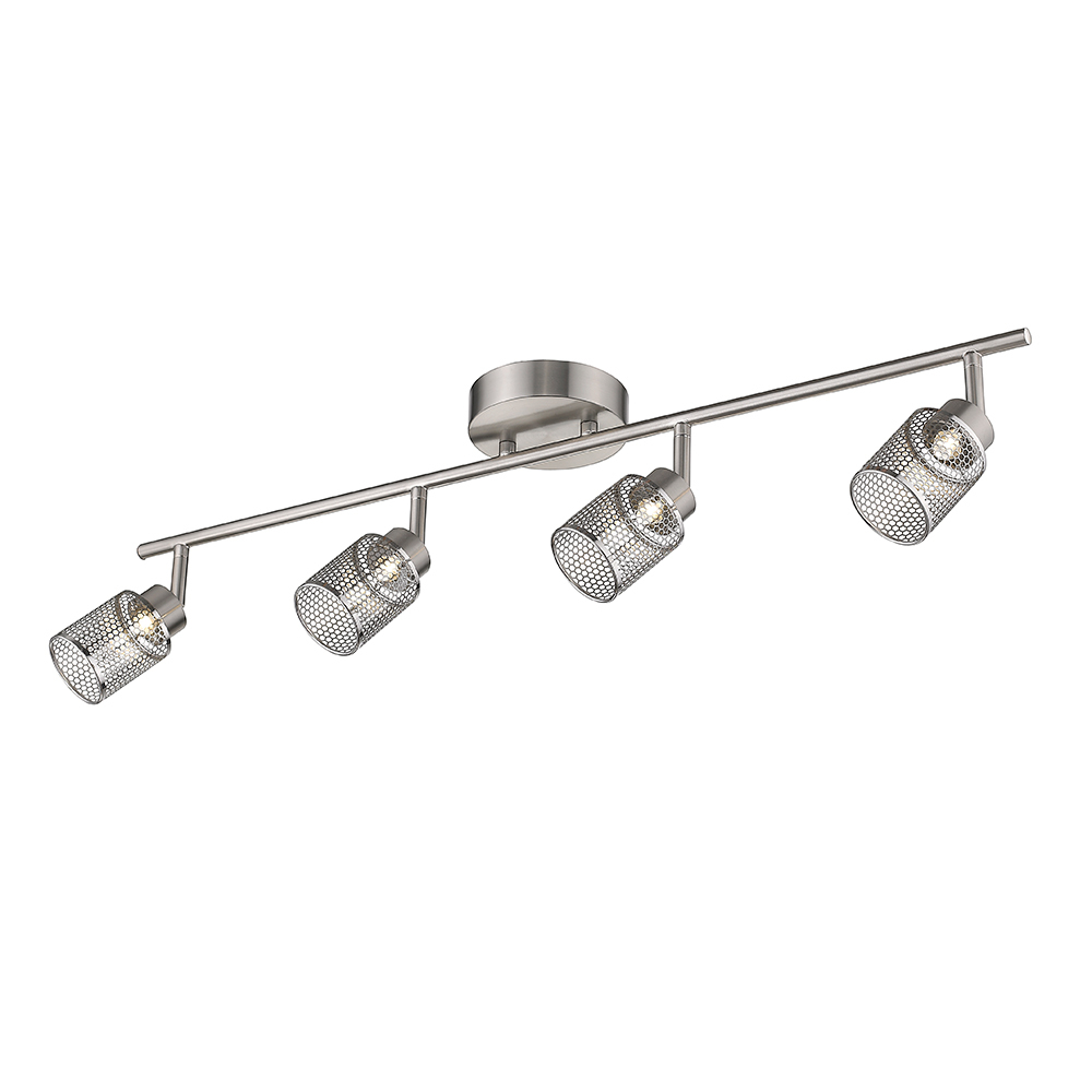 4 LT Integrated LED Track Light w/ Brushed Nickel Finish &  Mesh Adjustable Lamp Heads