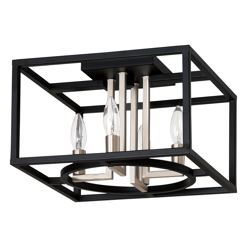 4 LT Open Frame Ceiling Light w/ a Matte Black & Brushed Nickel Finish