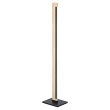 Eglo 99296A - 1 LT Integrated LED Floor Lamp, Black & Wood Finish w/ White Plastic Cover