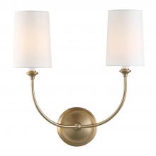 Crystorama 2242-VG - Libby Langdon for Crystorama Sylvan 2 Light Vibrant Gold Sconce