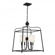 Crystorama 2244-BF - Libby Langdon for Crystorama Sylvan 4 Light Black Forged Chandelier