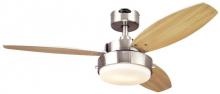 Westinghouse 7247300 - 42 in. Brushed Nickel Finish Reversible Blades (Beech/Wengue) Opal Frosted Glass