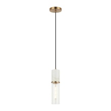 Matteo Lighting C39911AG - Marmor Aged Gold Brass + White Marble Pendant