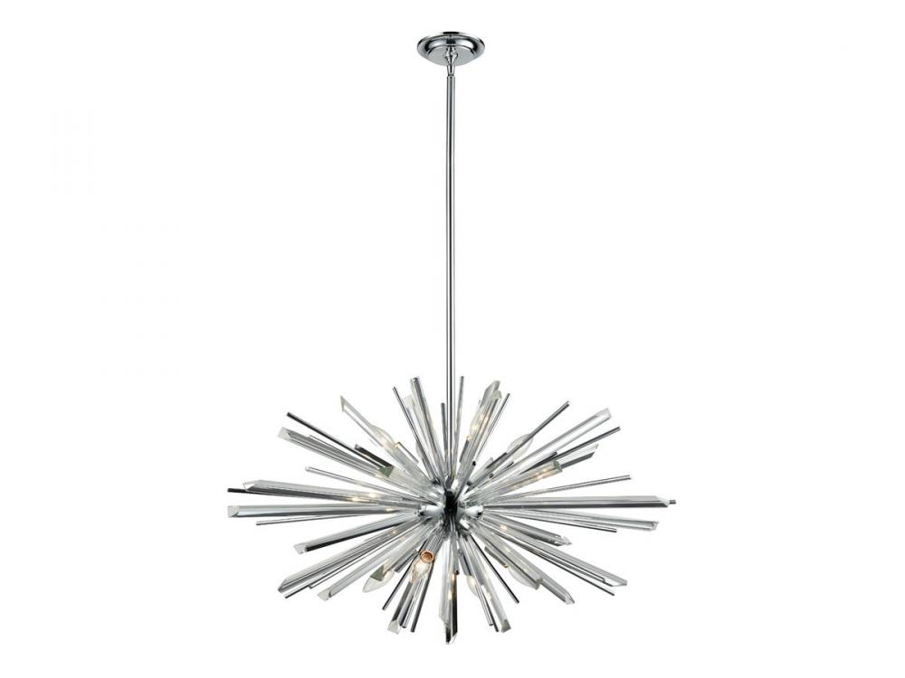 Palisades Ave. Metal And Crystal Chandelier