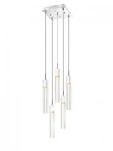 Avenue Lighting HF1900-5-GL-CH-C - The Original Glacier Avenue Collection Chrome 5 Light Pendant Fixture With Clear Crystal