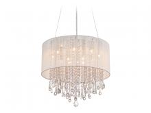 Avenue Lighting HF1500-WHT - Beverly Dr. Collection Round White Silk String Shade and Crystal Dual Mount