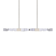 ZEEV Lighting PL11347-LED-49-2x2-PN - LED 3CCT 4-Light 49" Unique 2"x2" Carved Crystals Luxury Polished Nickel Linear Pendant