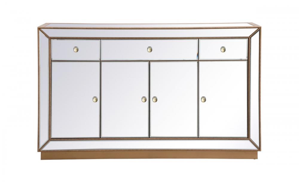 60 inch mirrored credenza in antique gold