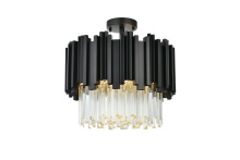 Elegant 3400F16BK - Willow 16 inch Flush Mount in Black