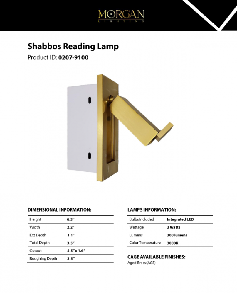 Shabbos Reading Lamp