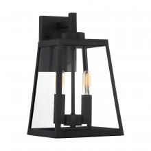 Nuvo 60/6582 - Halifax - 2 Light Medium Wall Lantern - with Clear Glass - Matte Black Finish